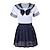 billige Anime-cosplay-Dame Pige Elev / Skole Uniformer skolepiger Elev Cosplay kostume Til Halloween Valentinsdag Maskerade Teenager Voksne Top Nederdel Kostume