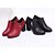 cheap Women&#039;s Boots-Women&#039;s Boots Winter Sparkling Glitter Zipper Block Heel Pointed Toe Comfort PU Black Burgundy