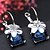 cheap Earrings-Women&#039;s Sapphire Stud Earrings Flower Ladies Elegant Fashion Earrings Jewelry Black / Blue / Gray For Party Daily