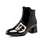 cheap Women&#039;s Boots-Women&#039;s Boots Office &amp; Career Dress Winter Buckle Zipper Chunky Heel Round Toe Riding Boots Fashion Boots Patent Leather Customized Materials Wine Black White