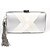 cheap Clutches &amp; Evening Bags-Women&#039;s Split Front Polyester Evening Bag White / Black / Silver