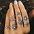 Χαμηλού Κόστους Μοδάτο Δαχτυλίδι-Δαχτυλίδι Κρυστάλλινο Ασημί Κρύσταλλο Κράμα κυρίες Βίντατζ 7 τεμ / Γυναικεία