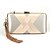 cheap Clutches &amp; Evening Bags-Women&#039;s Split Front Polyester Evening Bag White / Black / Silver