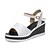 halpa Naisten sandaalit-Naisten Kengät PU Kesä Sandaalit Kävely Kiilakantapää Pyöreä kärkinen Split Joint varten Valkoinen Musta