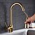 cheap Kitchen Faucets-Contemporary Pull-out/­Pull-down Vessel Widespread Rotatable Pull out Ceramic Valve Ti-PVD , Kitchen faucet
