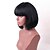 olcso Valódi hajból készült, sapka nélküli parókák-Emberi haj Paróka Közepes Egyenes Rövid frizurák 2020 Egyenes Hot eladó Géppel készített Női Fekete közepes Auburn