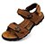 cheap Men&#039;s Sandals-Men&#039;s Shoes Nappa Leather Cowhide Summer Light Soles Sandals For Casual Black Brown