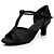 olcso Latin cipők-Női Latin cipők Magassarkúk Személyre szabott sarok Selyem Fekete / Otthoni / Gyakorlat / EU41