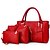 preiswerte Taschensets-Damen Taschen PU Bag Set 3 Stück Geldbörse Set Reißverschluss für Normal Ganzjährig Blau Schwarz Rote Rosa Dunkelbraun