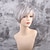 preiswerte Kappenlose Echthaarperücken-Echthaarmischung Perücke Kurz Kurze Frisuren 2020 Seitenteil Maschinell gefertigt Damen Silber