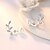 billige Mode Øreringe-Dame Kvadratisk Zirconium Stangøreringe Bladformet Damer Sølvbelagt Øreringe Smykker Hvid Til Ceremoni Valentine