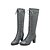 cheap Women&#039;s Boots-Women&#039;s Boots Knee High Boots Plus Size Chunky Heel Round Toe Vintage Ankle Strap Riding Boots Dress Zipper Lace-up Solid Colored Synthetic Nylon Leatherette Knee High Boots Winter Black / Green