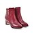 preiswerte Damenstiefel-Damen Stiefel Kleid Winter Schnalle Blockabsatz Spitze Zehe Modische Stiefel Kunstleder Schwarz Weiß Rot