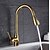 cheap Kitchen Faucets-Contemporary Pull-out/­Pull-down Vessel Widespread Rotatable Pull out Ceramic Valve Ti-PVD , Kitchen faucet