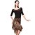 cheap Latin Dancewear-Latin Dance Outfits Women&#039;s Performance Milk Fiber Tassel Half Sleeve Natural Top / Hip Scarf