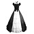 abordables Costumes vintage et anciens-Inspiration Vintage Robe Femme Satin Coton Costumes de Cosplay Noir Rétro Mancheron Manches Courtes Long