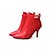 cheap Women&#039;s Boots-Women&#039;s Boots Wedding Party &amp; Evening Zipper Split Joint Pointed Toe Fashion Boots Nubuck Leatherette Black Red Green
