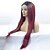 cheap Synthetic Wigs-Synthetic Lace Front Wig Straight Straight Lace Front Wig Long Black / Red Synthetic Hair Women&#039;s Ombre Hair Dark Roots Natural Hairline Red / African American Wig