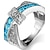 Χαμηλού Κόστους Δαχτυλίδια-Δαχτυλίδι Δαχτυλίδι για τη μέση των δαχτύλων For Γυναικεία Ζαφειρένιο Κυβικά ζιρκόνια Πάρτι Γάμου Γενέθλια Ζιρκονίτης Χαλκός X δακτύλιο Υδροχόος
