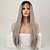 cheap Synthetic Wigs-Synthetic Lace Front Wig Straight Straight Lace Front Wig Long Black / Grey Synthetic Hair Women&#039;s Middle Part Sew in Gray