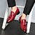 זול נעלי בד ומוקסינים לגברים-בגדי ריקוד גברים נעליים פורמליות נעלי נהיגה אביב / קיץ קזו&#039;אל משרד קריירה נעליים ללא שרוכים PU שחור / צהוב / אדום 3D