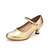 abordables Zapatos de salón y de baile moderno-Mujer Zapatos de Baile Moderno Zapatilla Tacón Personalizado Semicuero Dorado