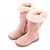 olcso Lánycipők-Lány cipő Fordított bőr Ősz Tél Kényelmes Hócipők Csizmák Kompatibilitás Hétköznapi Fekete Rózsaszín Khakizöld