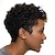 お買い得  人毛キャップレスウイッグ-Human Hair Blend Wig Short Kinky Curly Jerry Curl Short Hairstyles 2020 Kinky Curly Jerry Curl African American Wig Machine Made Women&#039;s Natural Black #1B 8 inch