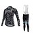 billige Klærsett for menn-Malciklo Dame Langermet Sykkeljersey med bib-tights Hvit Svart Polkadotter Sykkel Treningsdrakt Fort Tørring Anatomisk design Refleksbånd Vinter sport Lycra Polkadotter Fjellsykling Veisykling Klær