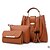 cheap Bag Sets-Women&#039;s Bags PU Bag Set 3 Pcs Purse Set Zipper for Casual All Seasons Red Blushing Pink Beige Gray Camel