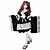 cheap Lolita Dresses-Lolita Outfits Maid Suits Women&#039;s Girls&#039; Satin Japanese Cosplay Costumes Black Color Block Patchwork Long Sleeve Lolita / Armlet