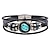 voordelige Armbanden en bangles-heren lederen armband 12 sterrenbeeld vintage punk zwart zodiac rock hiphop armband sieraden