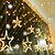 お買い得  ＬＥＤライトストリップ-導かれた星のカーテンの窓ライト12の星が付いている8つのモード138はクリスマスのハロウィーンの休日のための防水リンク可能なカーテンストリングライトを導きます結婚式の寝室屋内屋外の装飾