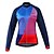 cheap Women&#039;s Cycling Clothing-Arsuxeo Women&#039;s Long Sleeve Cycling Jersey Winter Polyester Blue Patchwork Bike Jersey Mountain Bike MTB Road Bike Cycling Reflective Strips Sports Clothing Apparel / Stretchy