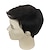 cheap Mens Wigs-Black Wigs for Men Synthetic Wig Kinky Straight Kinky Straight Layered Haircut Wig Short Natural Black #1B Synthetic Hair Men&#039;s Natural Hairline Black