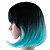 abordables Perruques Synthétiques Sans Bonnet-Perruque Synthétique Droit Droite Bob Coupe Carré Perruque bleu Cheveux Synthétiques Femme Cheveux Colorés Bleu