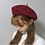 baratos Chapéus de mulher-Chapéu Chapéu Fedora Mulheres Vinho Cinzento Escuro Fashion Cor Sólida / Vintage / Lã