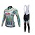cheap Men&#039;s Clothing Sets-Malciklo Women&#039;s Long Sleeve Cycling Jersey with Bib Tights Winter Lycra Polyester White Black Stripes Funny Bike Clothing Suit Anatomic Design Quick Dry Reflective Strips Back Pocket Sports Stripes