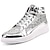 billiga Herrsneakers-Herr Sneakers skridskor High Top Sneakers Promenad Sportig Ledigt Utomhus Dagligen PU Bär bevis Snörning Silver Svart Guld Vår Höst