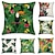 cheap Floral &amp; Plants Style-Set of 6 Pillow Covers Botanical Tropcial Birds Throw Pillow Outdoor Cushion for Livingroom Sofa Couch Bed Chair Green