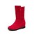 preiswerte Damenstiefel-Damen Stiefel Kleid Winter Schnalle Runde Zehe Modische Stiefel Kunstleder Schwarz Rot Grün