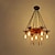 abordables Diseño de vela-7 luces 90 cm colgante madera clara / vidrio bambú acabados industriales pintados 110-120v 220-240v
