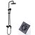 preiswerte Wasserhahnsets-Wasserhahn-Set - Regendusche / Handdusche inklusive Schwarz Duschsystem Zwei LöcherBath Taps