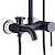 cheap Outdoor Shower Fixtures-Shower Faucet,Shower System Set,Brass Rainfall Antique Oil-rubbed Bronze Shower System Ceramic Valve Two Handles Three Holes Bath Shower Mixer Taps with Hot and Cold Switch