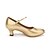 abordables Zapatos de salón y de baile moderno-Mujer Zapatos de Baile Moderno Zapatilla Tacón Personalizado Semicuero Dorado