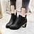 cheap Women&#039;s Boots-Women&#039;s Boots Chunky Heel Round Toe PU Mid-Calf Boots Fashion Boots Winter Black