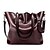 cheap Handbag &amp; Totes-Women&#039;s Bags PU Leather Shoulder Messenger Bag Zipper Leather Bag Daily Wine Black Brown Coffee