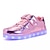 cheap Kids&#039; Light Up Shoes-Girls&#039; Sneakers LED LED Shoes USB Charging PU Slip Resistant LED Shoes Little Kids(4-7ys) Big Kids(7years +) Athletic Lace-up LED Luminous Black Red Pink Fall Winter