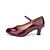 זול נעלי ריקודים ונעלי ריקוד מודרניות-בגדי ריקוד נשים נעליים מודרניות עקבים עקב מותאם עור פנינים אדום