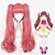 cheap Synthetic Trendy Wigs-Synthetic Wig kinky Straight Style Wig Pink Medium Length Pink+Red Synthetic Hair Women&#039;s Pink Wig